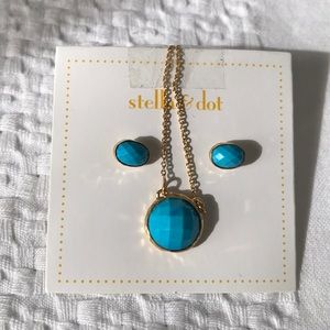 NIB Stella & Dot Turquoise Necklace & Earring Set